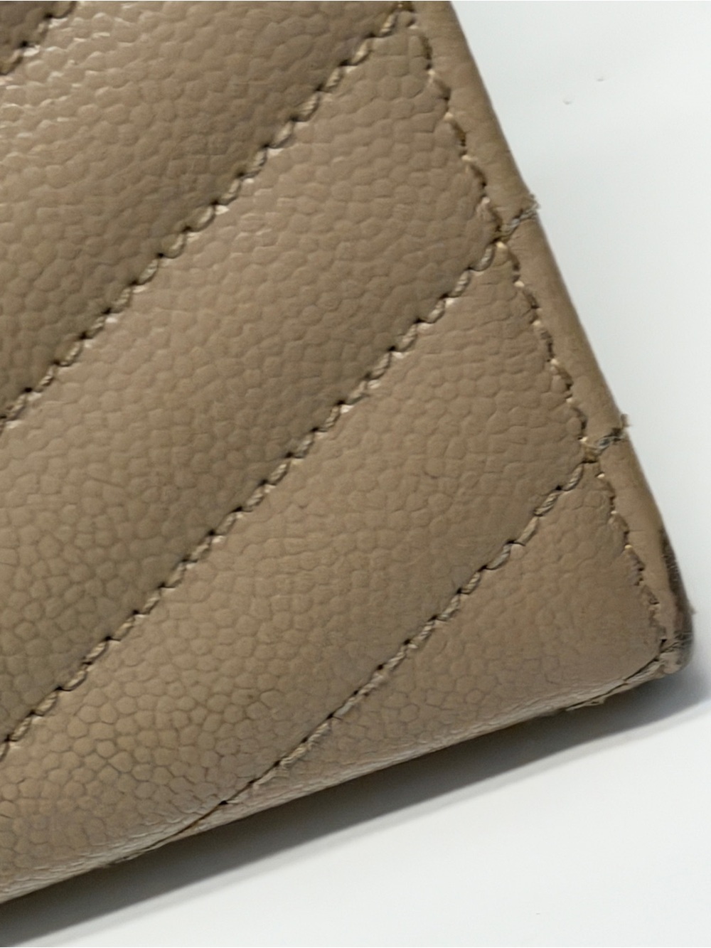 Yves Saint Laurent Taupe Quilted Leather Envelope Clutch - Picture 7 of 12